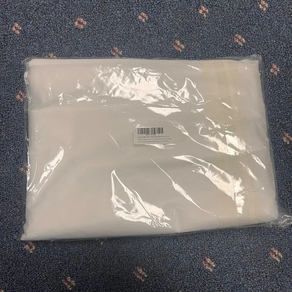 Set‎ of 6 Plastic Garment Bags with Zipper for Suits and Coats (24'' X 40'')
